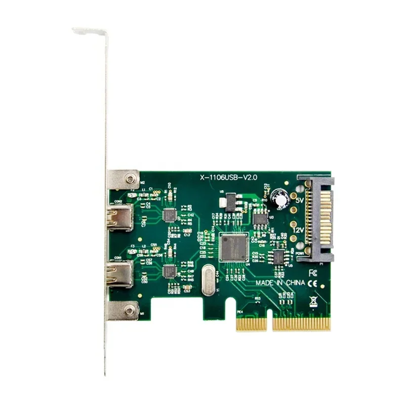 2 ports USB 3.1 Type-C PCI express Card pci-e 4x to usb3.1 SuperSpeed 10Gbps Type C adapter with PCIe low profile bracket