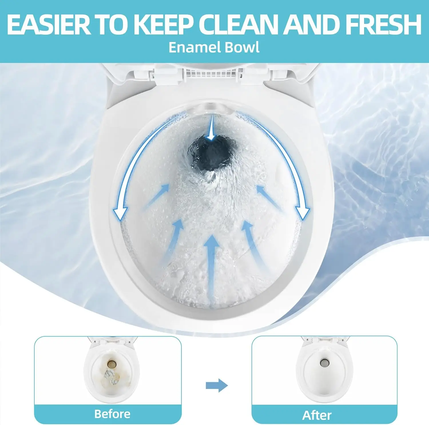 RV Toilet with Enamel Bowl,Plastic Toilet Body,Toilet High Profile with Hand Sprayer and Flange for Motorhome Caravan Car Travel - view 3