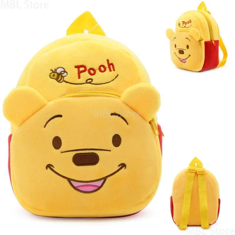 Disney Winnie Pooh Bear Children Backpack Cartoon Plush Kids Kindergarten Schoolbag Boys Girls School Bags Mini Back Book Bag