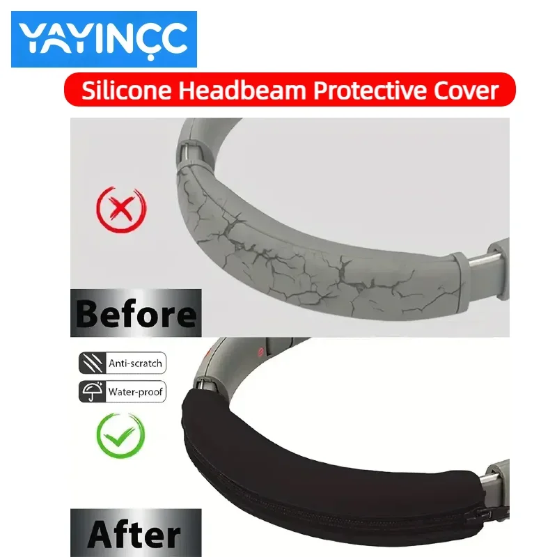 Replacement Ice-Gel/leather Ear Pads/Silicone zipper head beam protective cover for Anker Soundcore Space Q45 Headset - view 4
