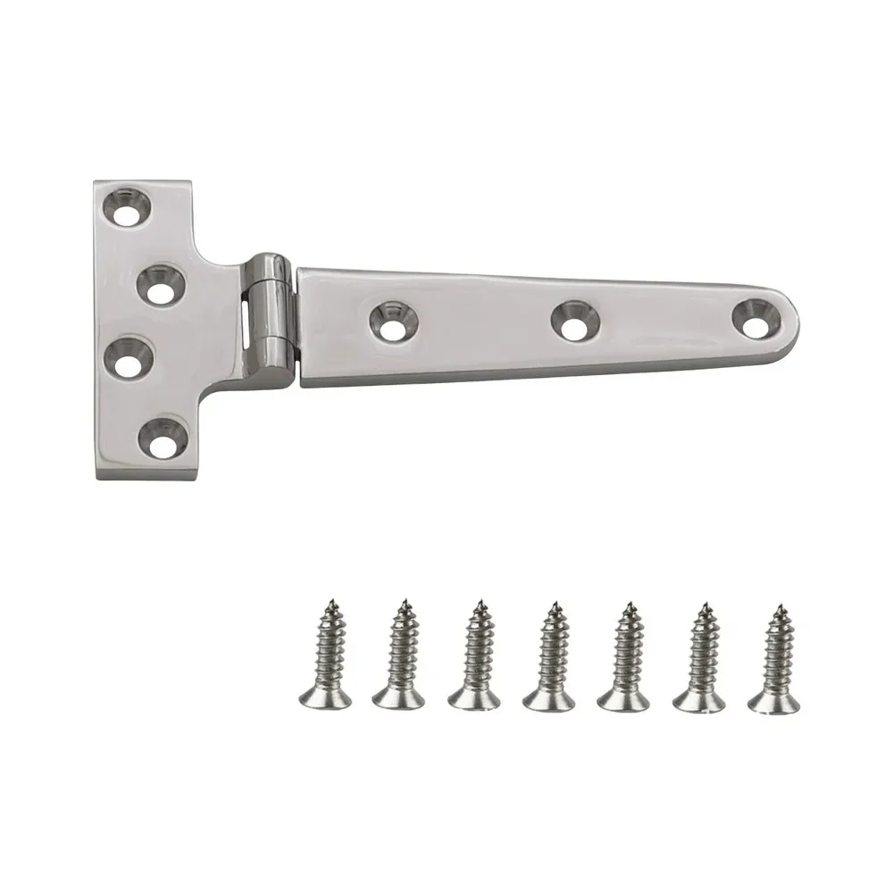 316 Stainless Steel T Hinge with Screws for Marine For Hatch Doors Boats RV Deck Panels Cabin Water Tank Covers