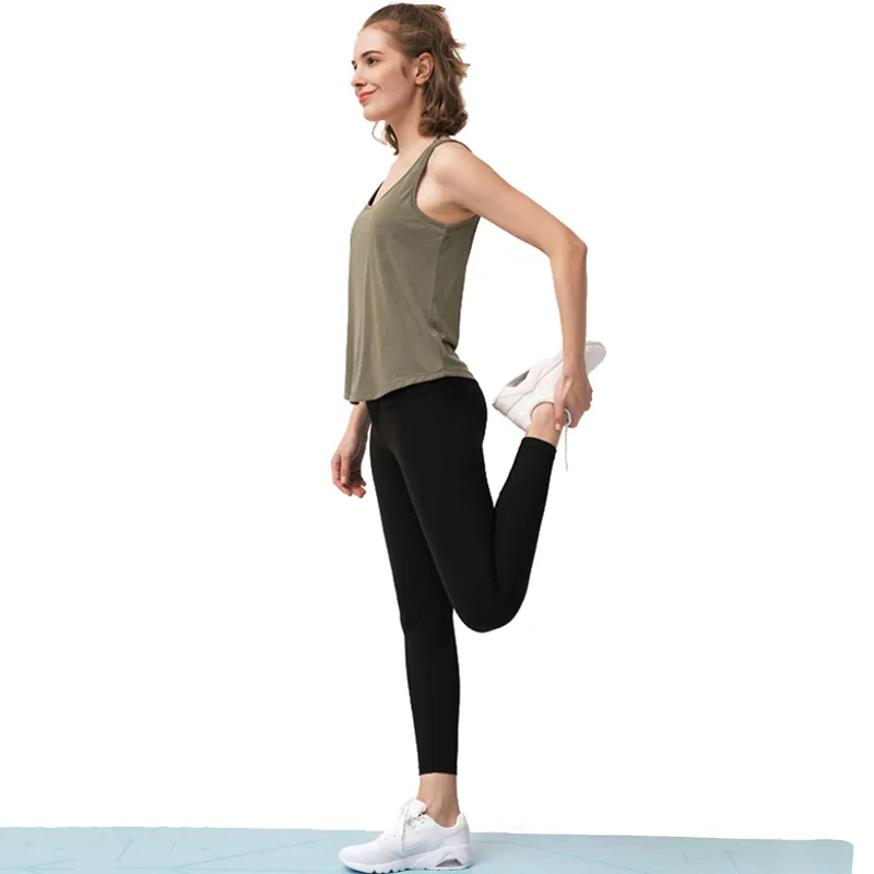 Chaleco de Yoga Sexy con correas en forma de U y tela transpirable para Fitness para mujer