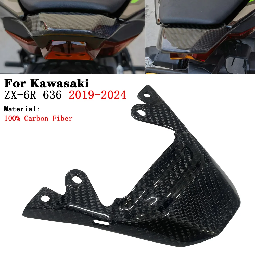 

For Kawasaki ZX-6R 636 2019-2024 100% Carbon Fiber Motorcycle Rear Hump Seat Taillight Fairing Accessories