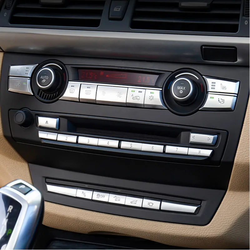 For BMW X5 X6 E70 E71 E72 Car Styling Wind Volume Air Conditioning Switch Fan Buttons Covers Trim Stickers Interior Accessories