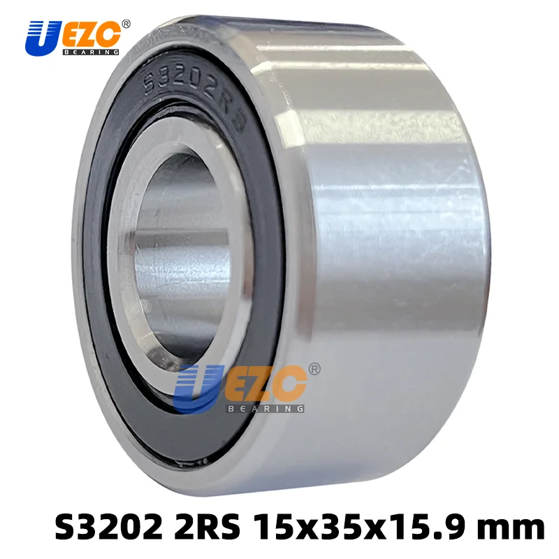 

S3202 2RS stainless steel double row angular contact ball bearing S5202 2RS 15x35x15.9 mm
