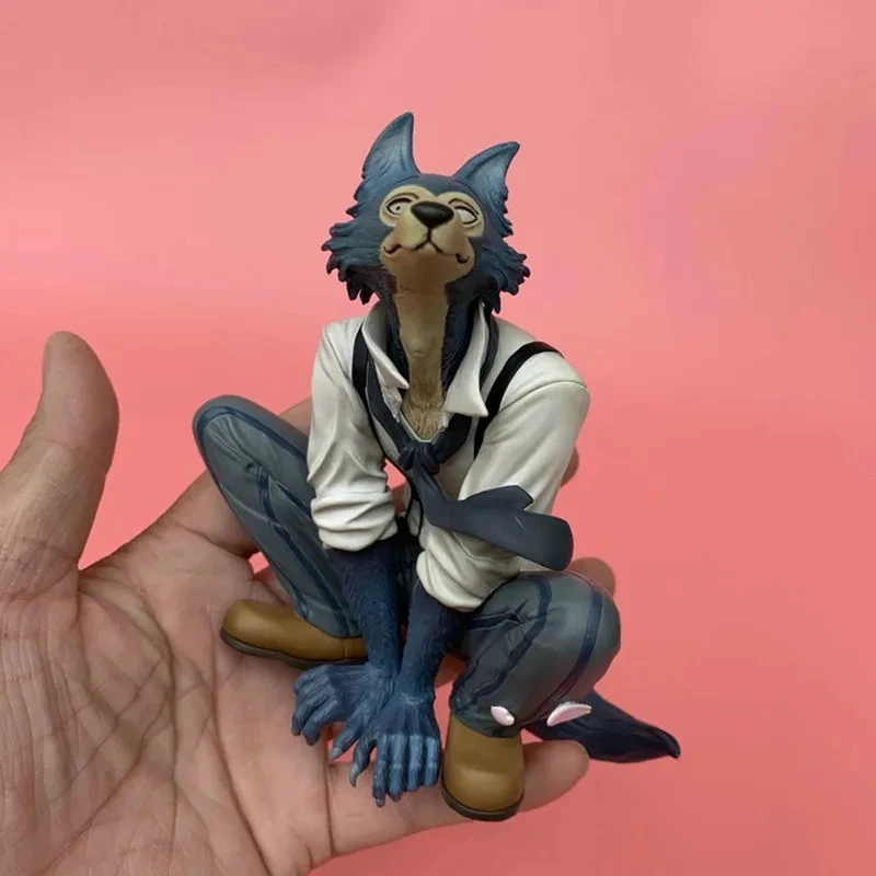 17cm Kawaii Squating Timber Wolf Legoshi Japan Anime Action Figure PVC Toy Cute BEASTARS Doll Room Decor Birthday Gift for Girls