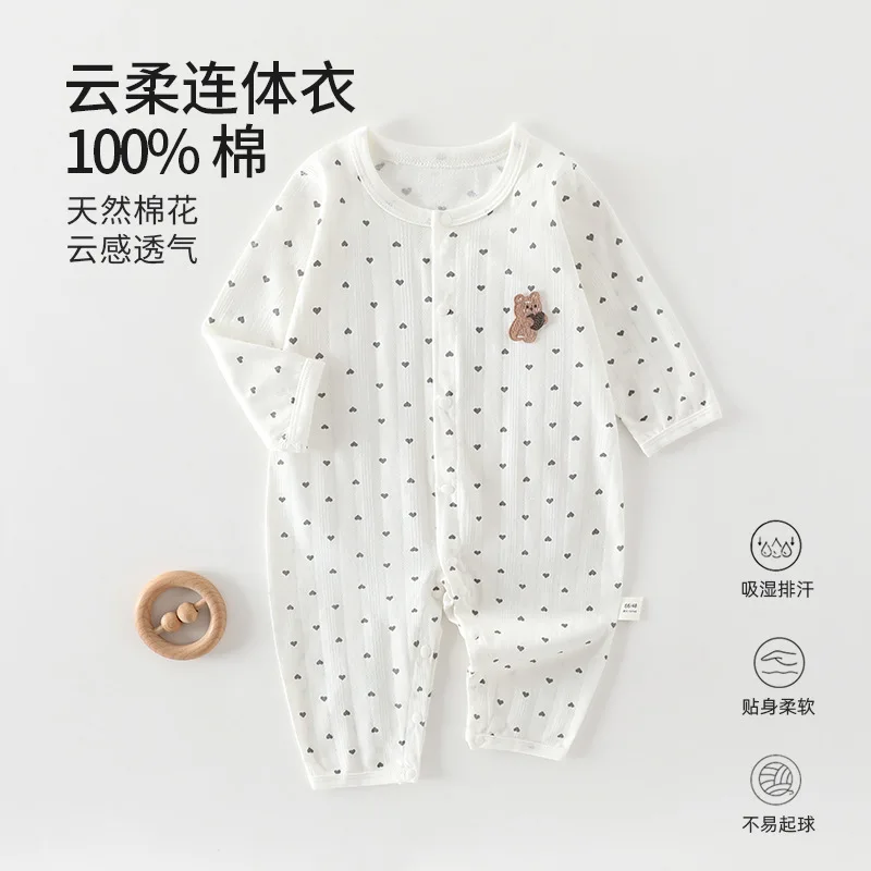 Baby onesie category a summer thin pure cotton closed ha newborn baby climbing clothes newborn onesie