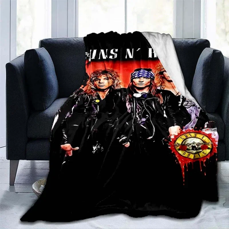 G-Guns N Roses Hard Rock Band Blanket,Soft Throw Blanket for Home Bedroom Bed Sofa Picnic Travel Office Rest Cover Blanket Kids