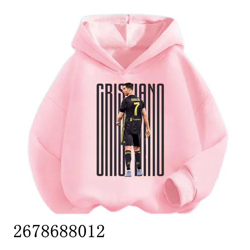 Football Star Ronaldo Hoodie Kids Clothes Boy Clothing Jersey Baby Girls Clothes CR7 Sweatshirt Children Marios Multicolour Tops