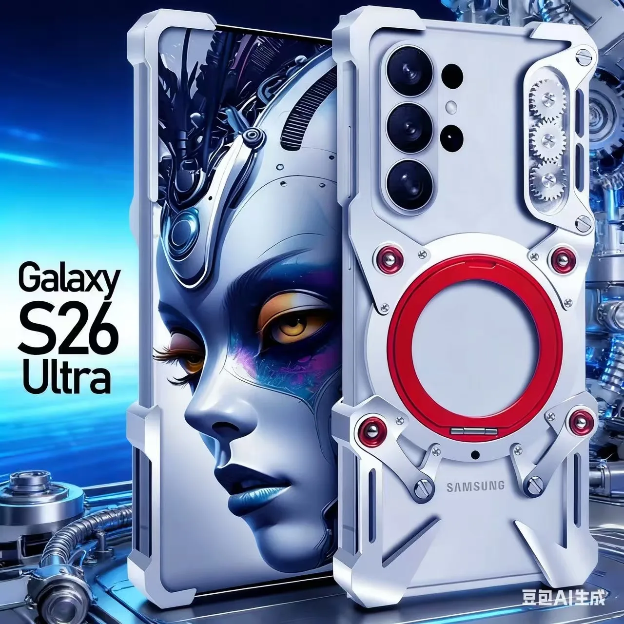

Luxury heat dissipation Rotating Stand for Samsung Galaxy S26 S25 S24 S23 S22 Ultra Case Metal Mechanical Arm Hollow out Funda