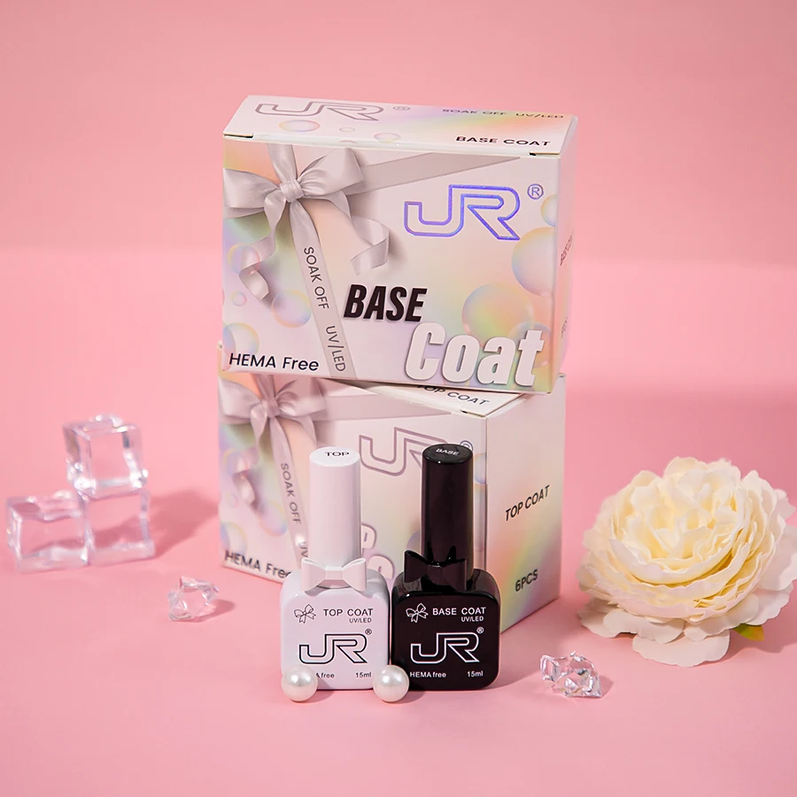 JR vernis gel couche de finition et couche de base ensemble vernis à ongles gel Soak Off UV/LED cadeau pour femmes filles