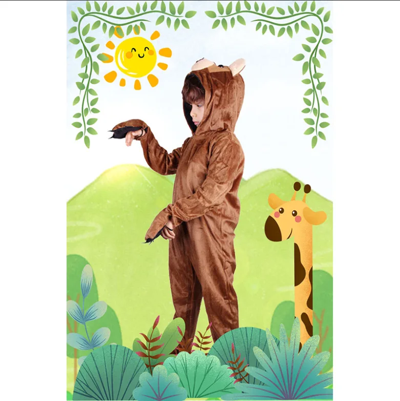 Boys Girls Cosplay Animal Bear Brown Bear Performance Role Play Modeling Jumpsuit Holiday Party Performance Stage Play Costumes