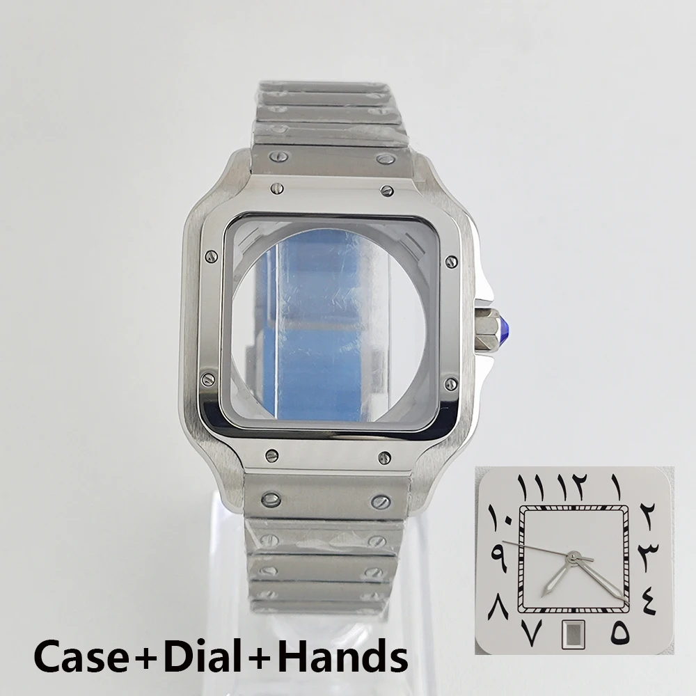 

NH35 Watch Dial Square Dial Arabic numerals Dial Watch Case Folding Buckle Square Case fit NH35NH36 movement Watch accessores