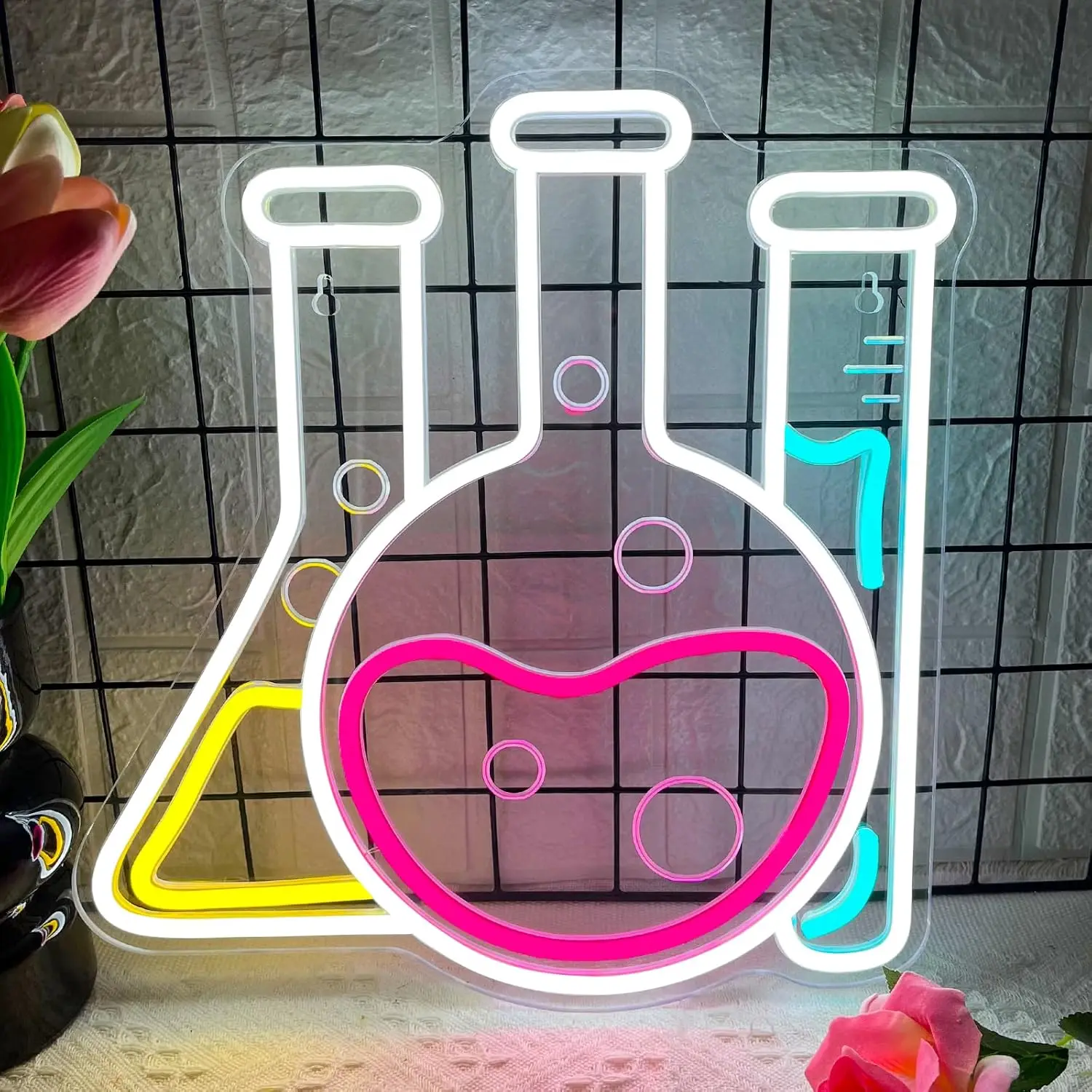 

Неоновая вывеска «Химическая колба» с USB-питанием, регулируемая LED-подсветка для бара, мужской комнаты, спальни, отеля, магазина, игровой комнаты, вечеринки, декора стен