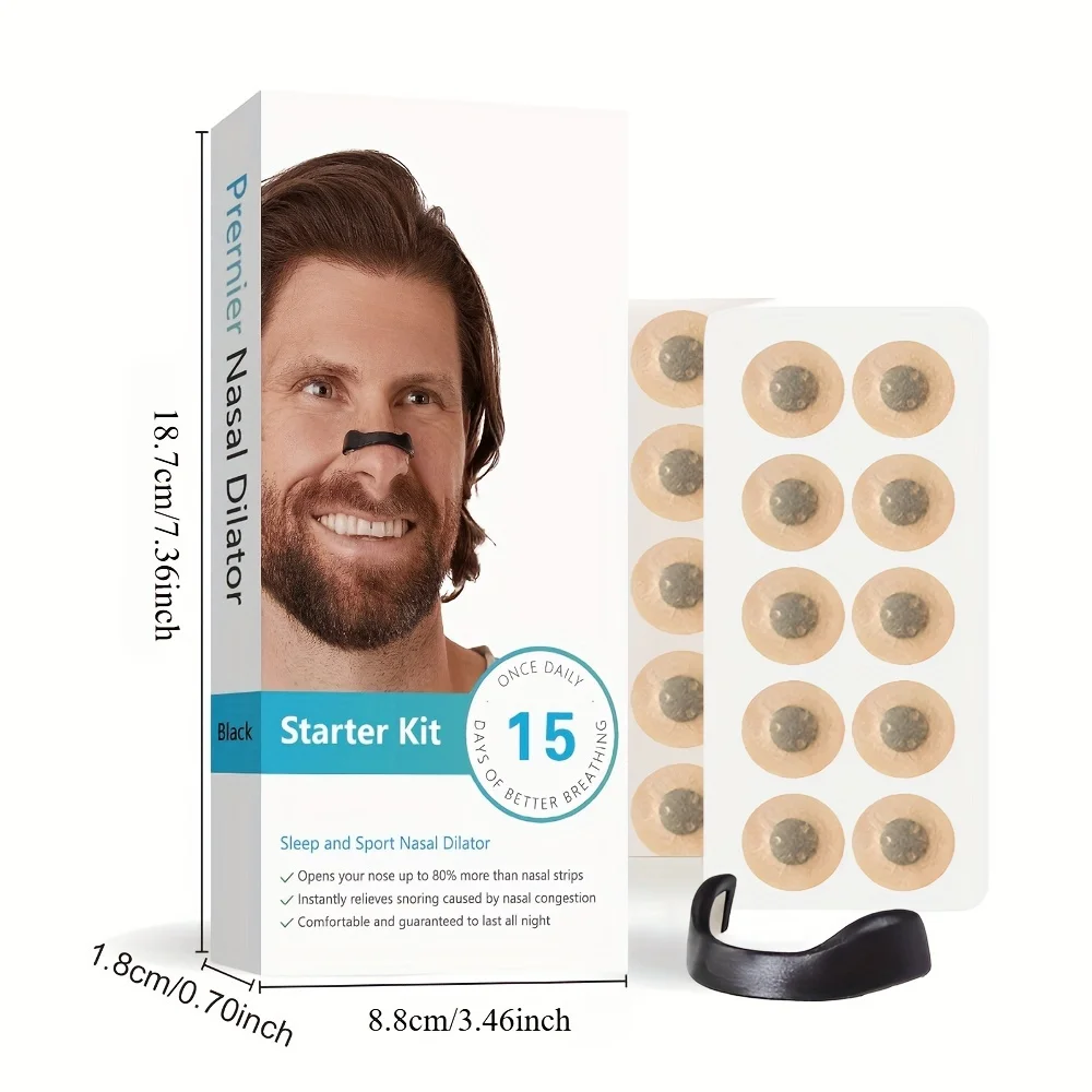 

Nasal Expansion Kit-4 expansion clips, 1 magnetic extractor and 30 patches, firm adhesion, comfortable fit, improved breathing