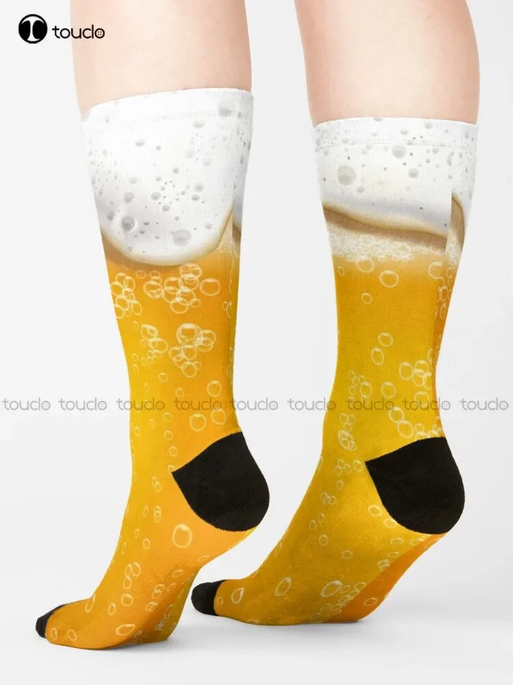 Beer Beers Bier Alcohol Funny Drinking Party Socks White Soccer Socks Youth 360° Digital Print Unisex Adult Teen Youth Socks