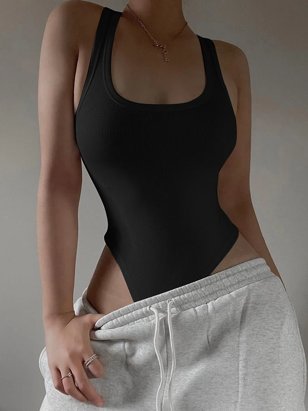 

Сексуальный жилет с U-образным ремешком, цельные брюки для похудения, длинные брюки с высокой талией, длинные брюки из полиэфирного волокна, летнее новое поступление