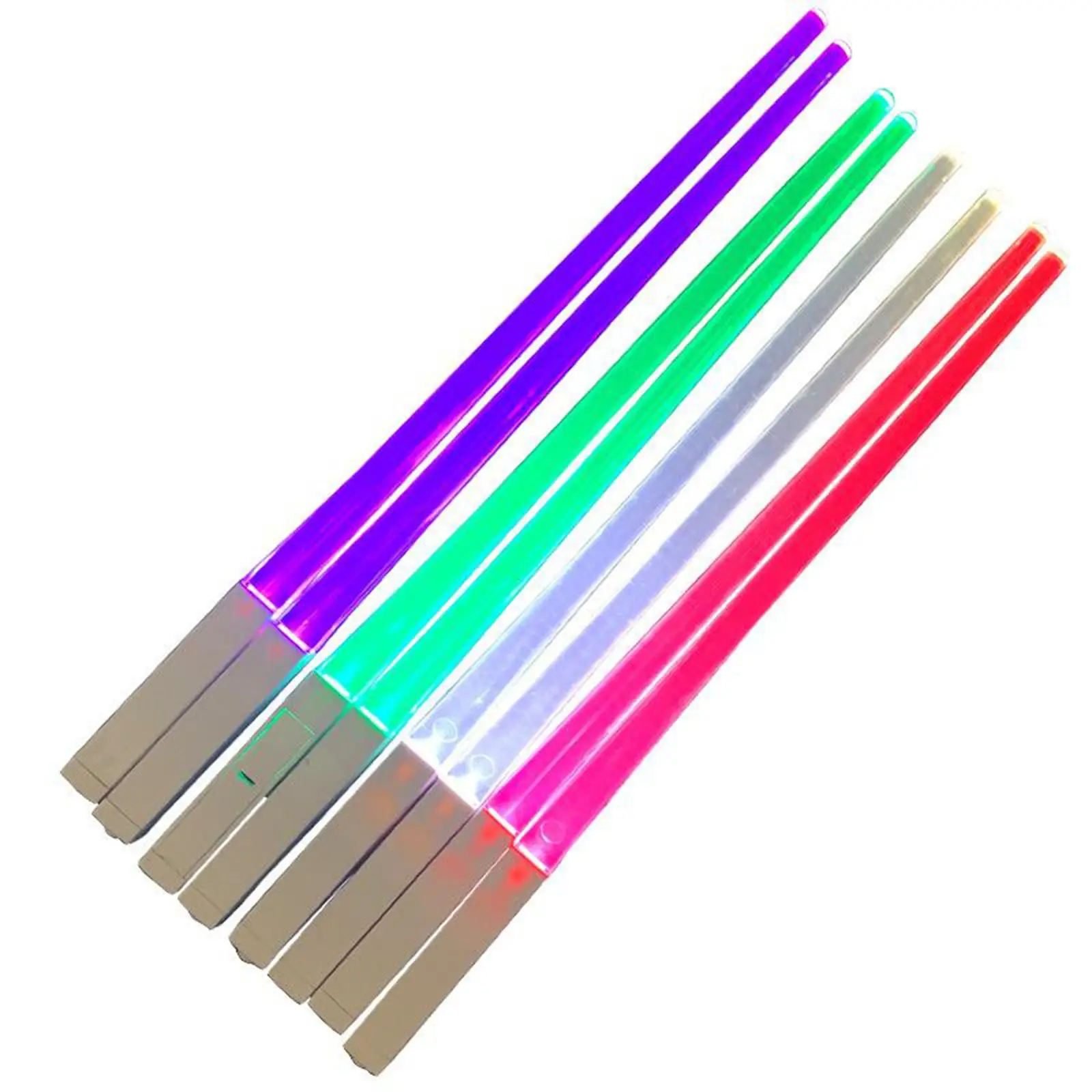LED Light Up Chopsticks Reusable Lightsaber Glow Sticks ABS Durable Novelty Tableware for Themed Events
