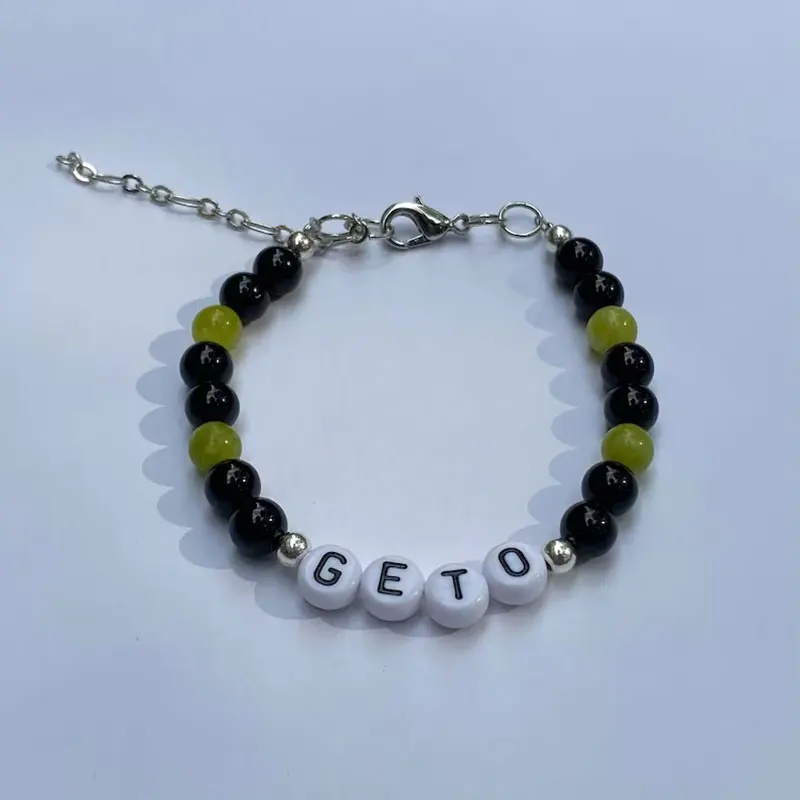 Handmade Gojo and Geto inspired beaded bracelet satosugu