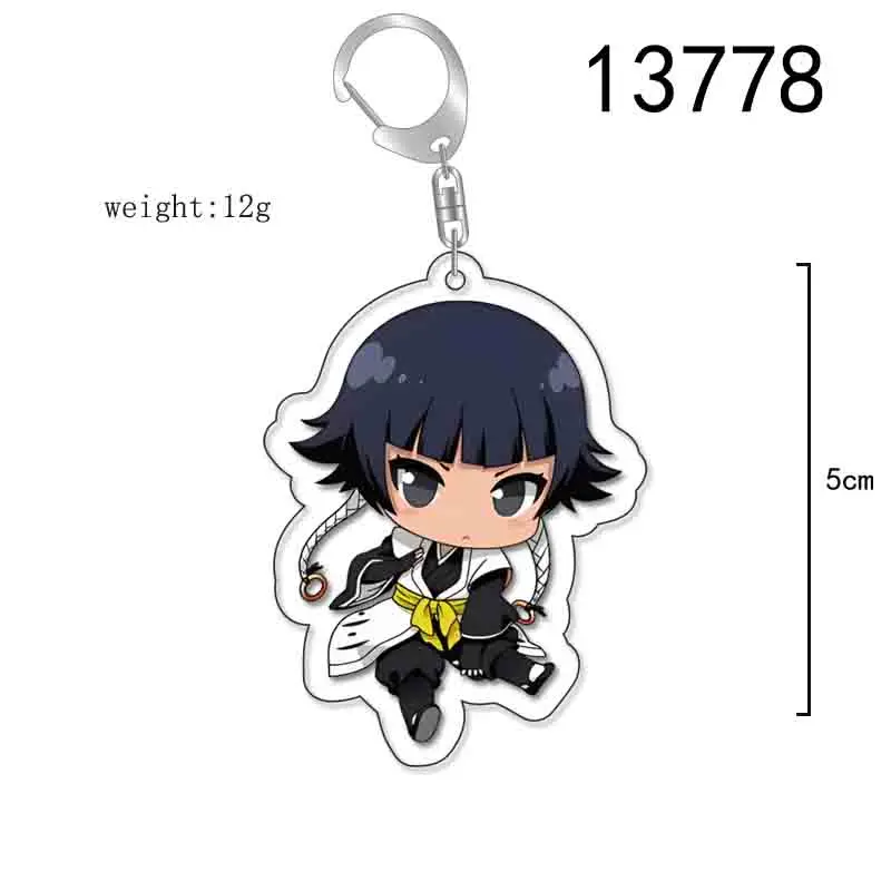 Anime Bleach Acrylic Keychain Fashionable Kurosaki Ichigo Ishida Uryuu Kuchiki Handcuff Cartoon Figurines Keychain Bag Charming