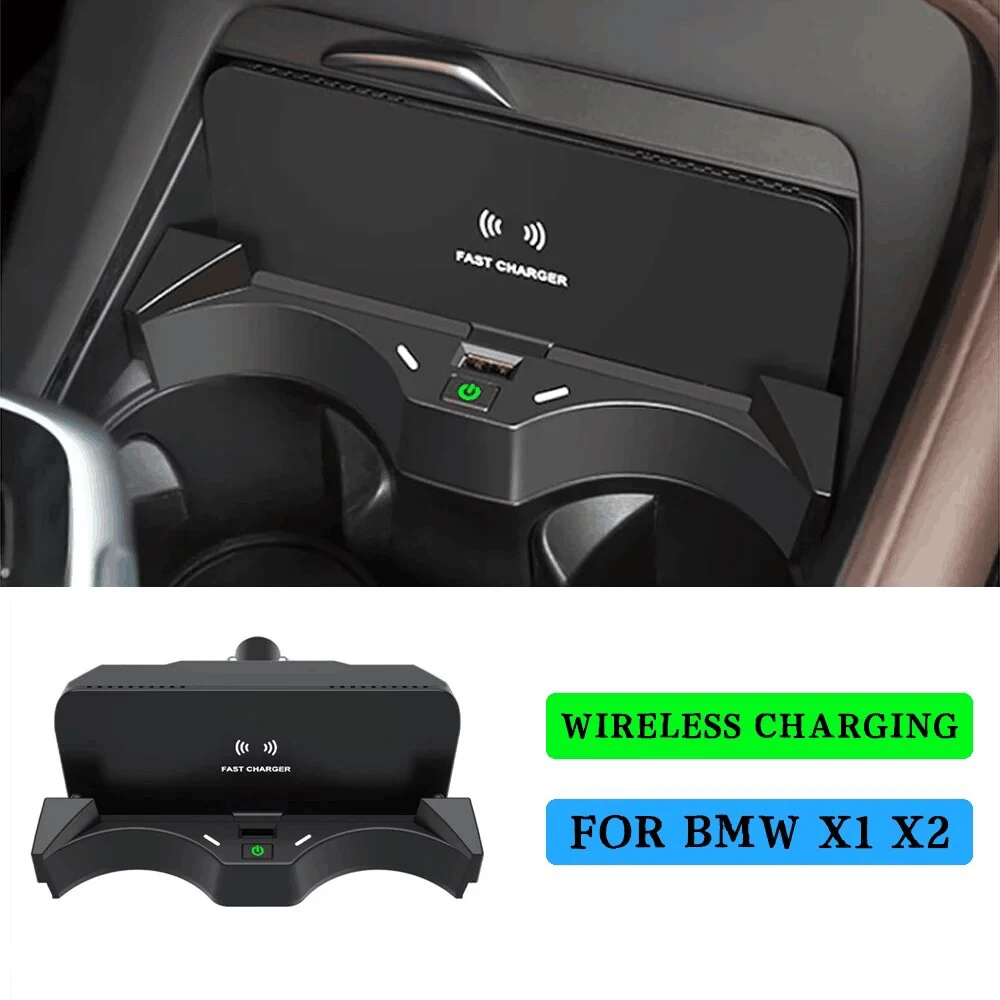 

15W Car wireless charger For BMW X1 X2 2016-2021 F39 F48 F49 charging plate pad mobile phone holder fast charge accessories