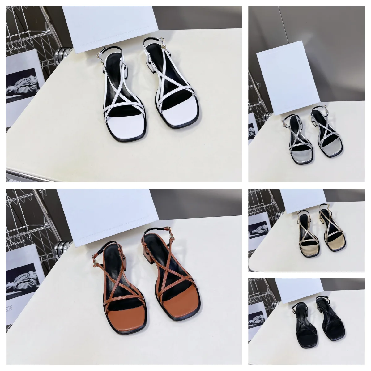 Triumph Square Toe Sandals Women Low Heel Summer New Comfortable Sexy Beautiful Tire Cowhide Open Toe One Strap French Sandals