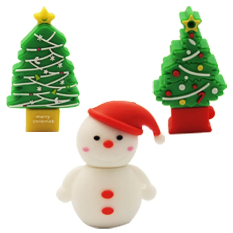 Árvore de Natal e Elk Deer USB Flash Drive, Cartoon Memory Stick, Presente Criativo, U Disk, 4GB, 8GB, 16GB, 32GB, 128GB