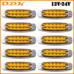 10pcs 12V 24V 12 LED Car Trucks LED Side Marker Lights For Truck Trailer Lorry Caravan Bus Van Boat Waterproof Clearance Light