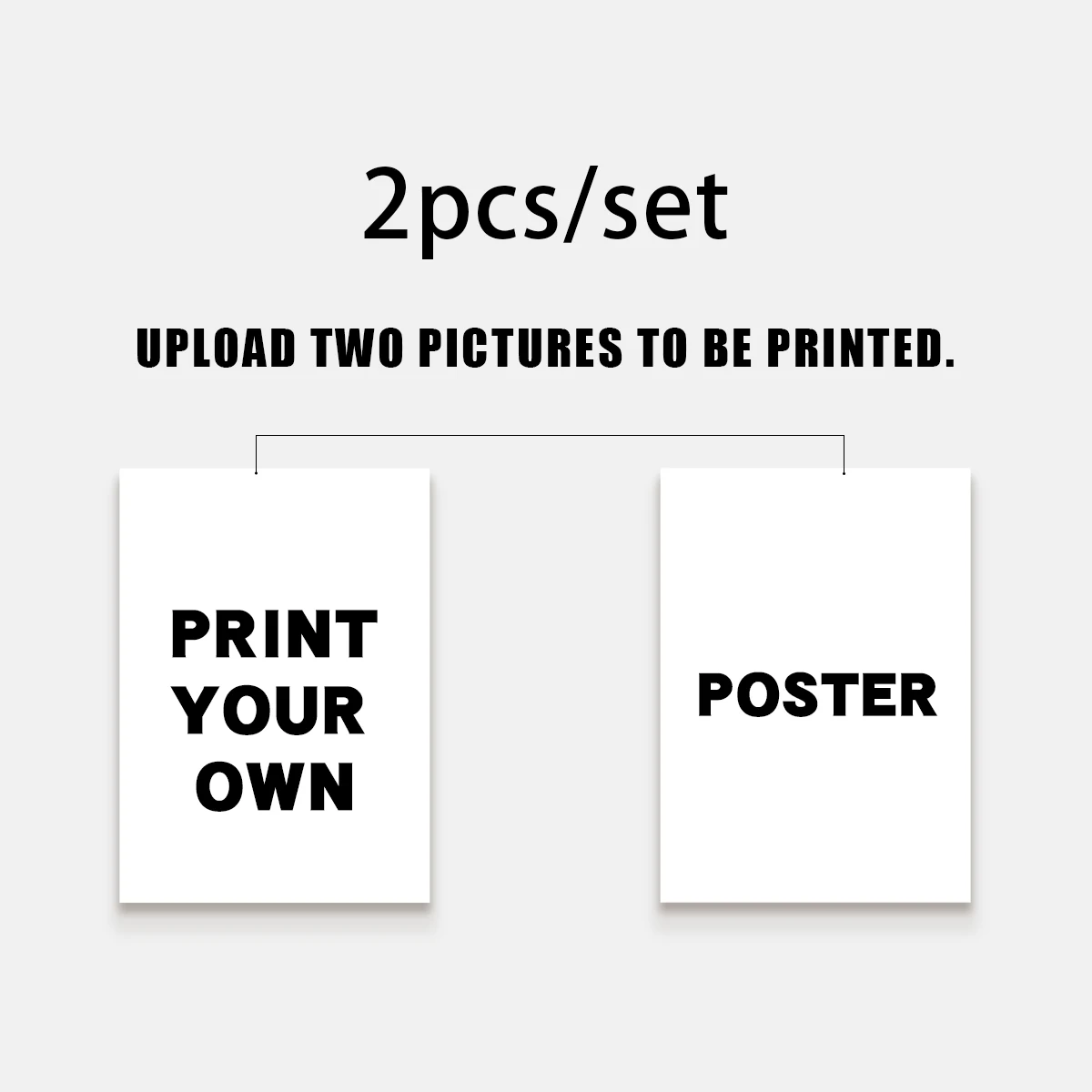 2pcs/set Custom Your Own Photo Canvas Printing Personalized Custom Family Life Pets Scenery Couple Weddings Home Decor Poster image 4