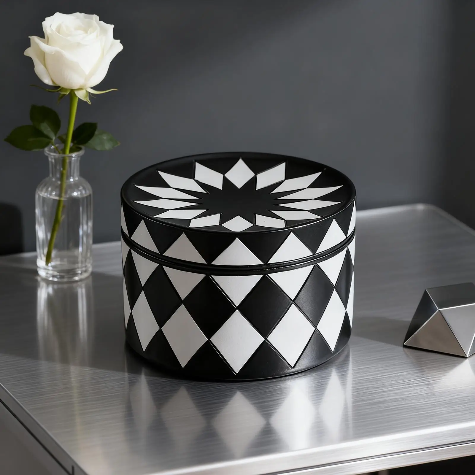 Decorative Jewelry Box Display Tray with Lid Black White Checkered Jewelry Box Organizer for Earrings Necklaces Rings Keys Case