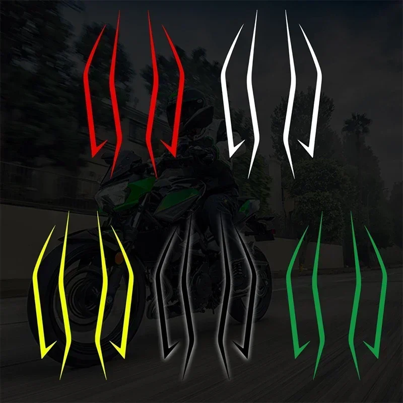 Curvy Motorcycle Fairing Stickers Motorbike Decorative Reflective Cool Front Cowl Headlight Racing Helmet Self-adhesive Decals