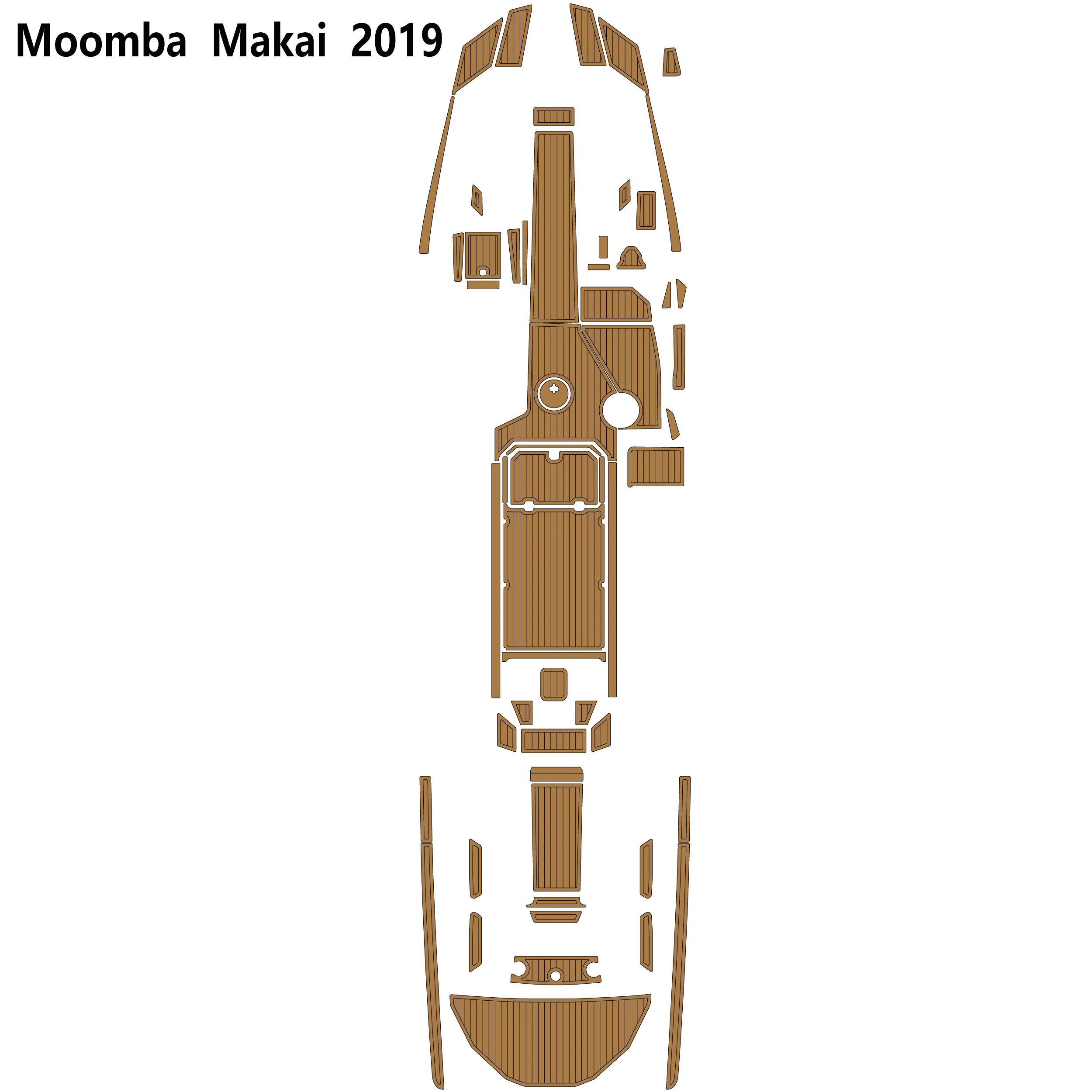 

Hjdeck Marine Accessories Mat Applicable Model Moomba Makai 2019 Ship Deck Cockpit EVA Fake Teak Deck Floor Mat