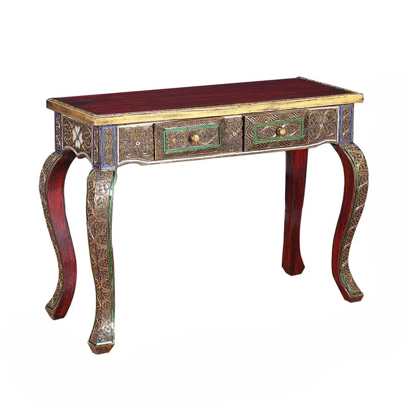 

Southeast Asian Style Hand Carved Chinese Retro Solid Wood Desk Altar Living Room Console Tables