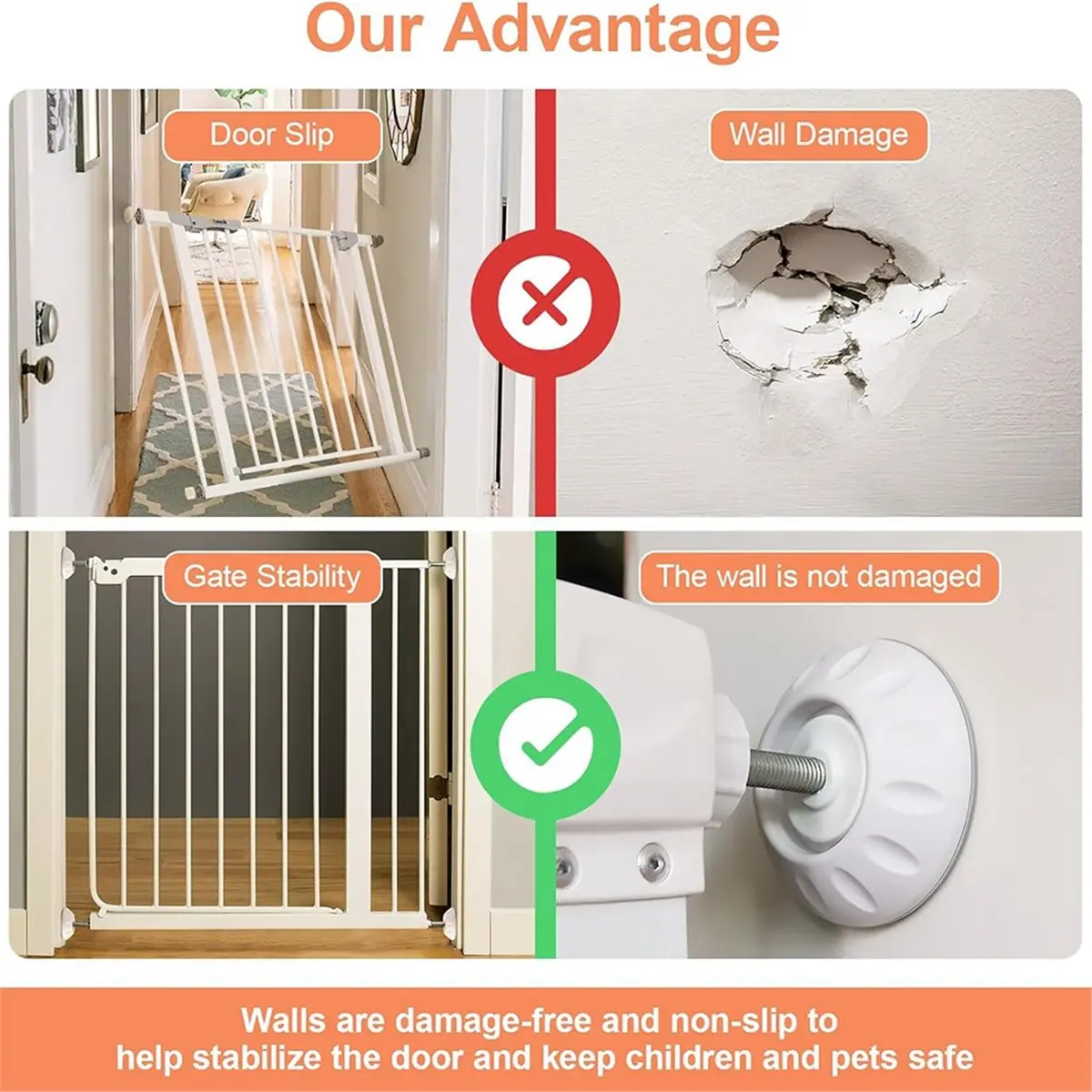 NEW 4 Pack Baby Gate Wall Protector, Extend & Shield Walls From Pet & Dog Gates, Pressure Mounted Safety