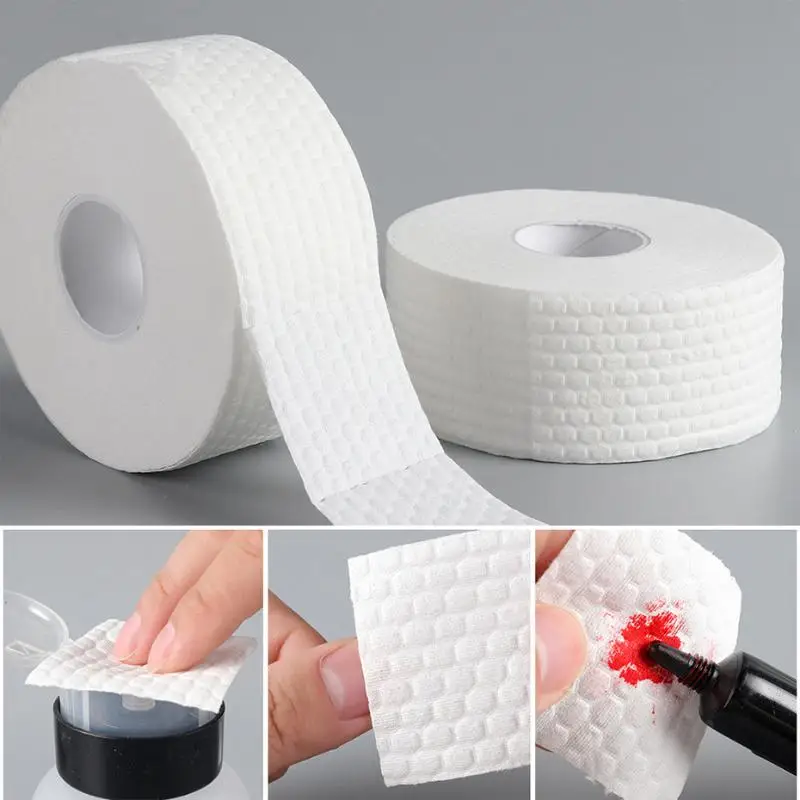 1 Roll Gel Polish Remover Cotton Pads Lint Free Nail Wipes for Professional Manicure Prep and Makeup Removal