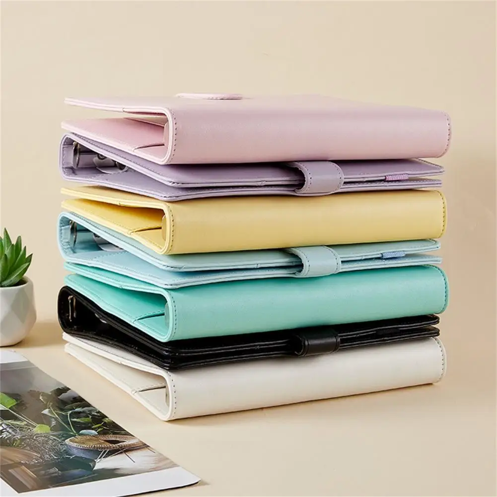 Pen Loop  Useful A5 6-Hole Binder Faux Leather Notebook Cover Detachable Binder Universal   for Gift