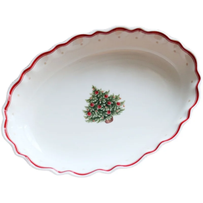 

Фарфоровый противень среднего размера для выпечки в форме рождественской елки