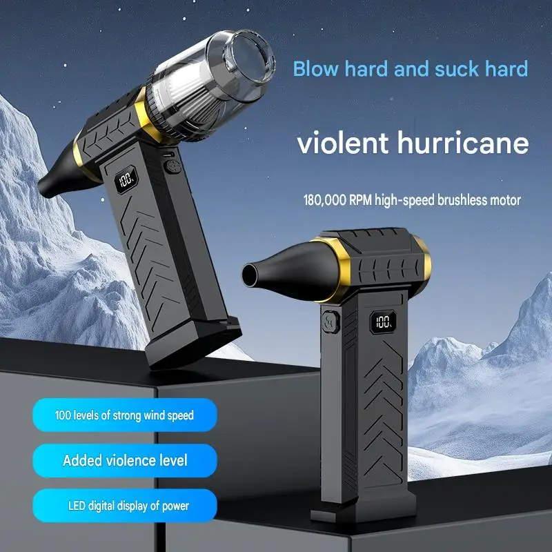 

Portable Violent Fan Car Vacuum Cleaner Turbo Handheld High Speed ​​Fan Brushless Motor Air Blower for Computer Keyboard Dust Cleaning Outdoor Camping Travel Rechargeable Powerful Wind Speed ​​Lightweight Easy Carry Multifunctional Electric Duster Tool