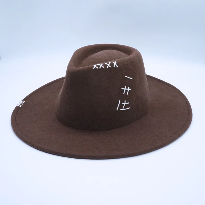 100% Wool Panama Hats for Women Coffee Color Teardrop Felt Fedora Hat Winter Hand Stitched Crushable Travel Water Resistant Hat