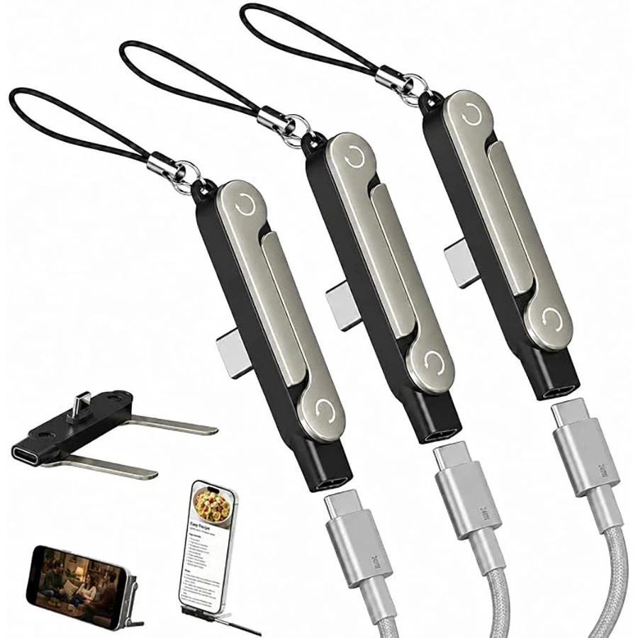 240W USB-C naar USB-C 2-in-1 onzichtbare oplaadkabel met opvouwbare standaard, platte oplader, oplaadkabel, C-kabelstandaard