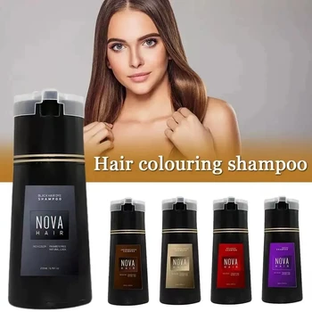 Nova Hair Dyeing Hair Care Shampoo 3 w 1 Natural Fast White Hair Dyed Black Hair Dye Lasting Convenience Men Women Hair Care