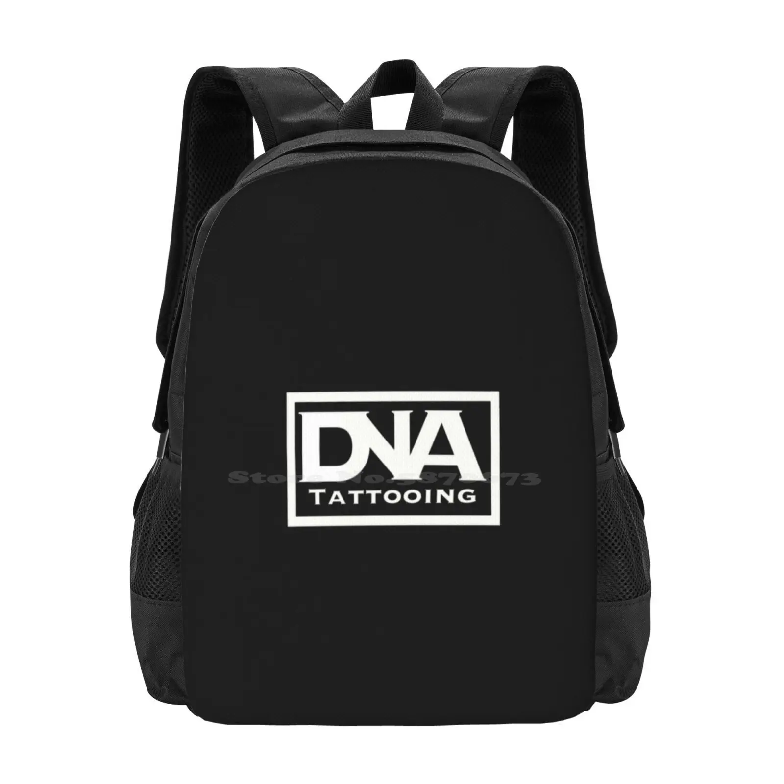 Mochila blanca con logotipo de Dna para hombres, mujeres, niñas, adolescentes