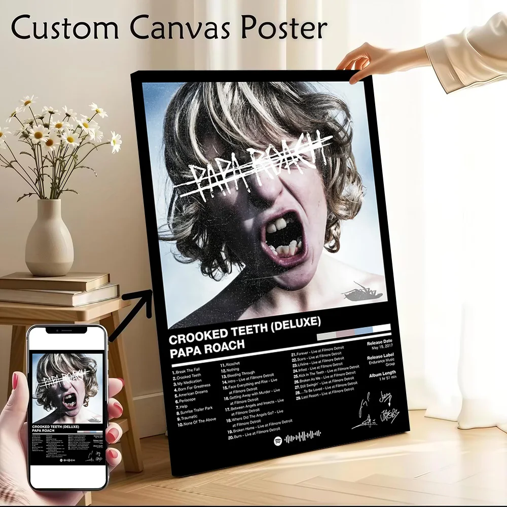 Papa Roach - Crooked Teeth Poster Canvas Wall Art Personalized Print Modern Painting Perfect Gift for Home Decor Items Bedroom