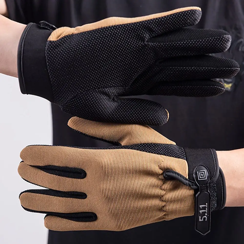 Guantes de dedo largo para hombre, manoplas delgadas para conducir, deportes, Fitness