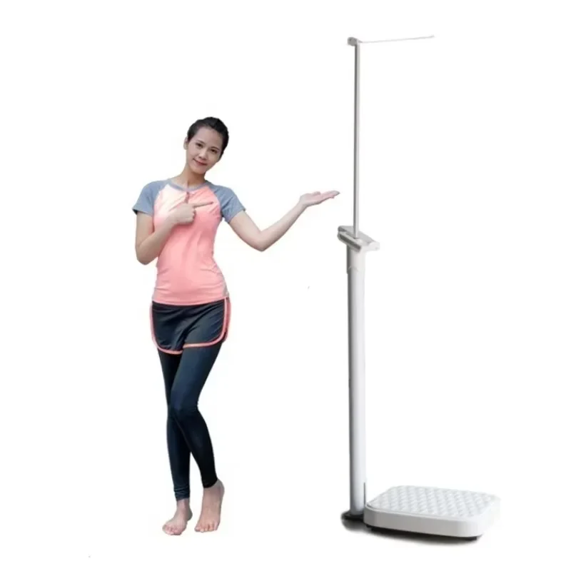 Hot Sale Stadiometer With Weighing Scale | Human Body Height & Weight Measuring Stand