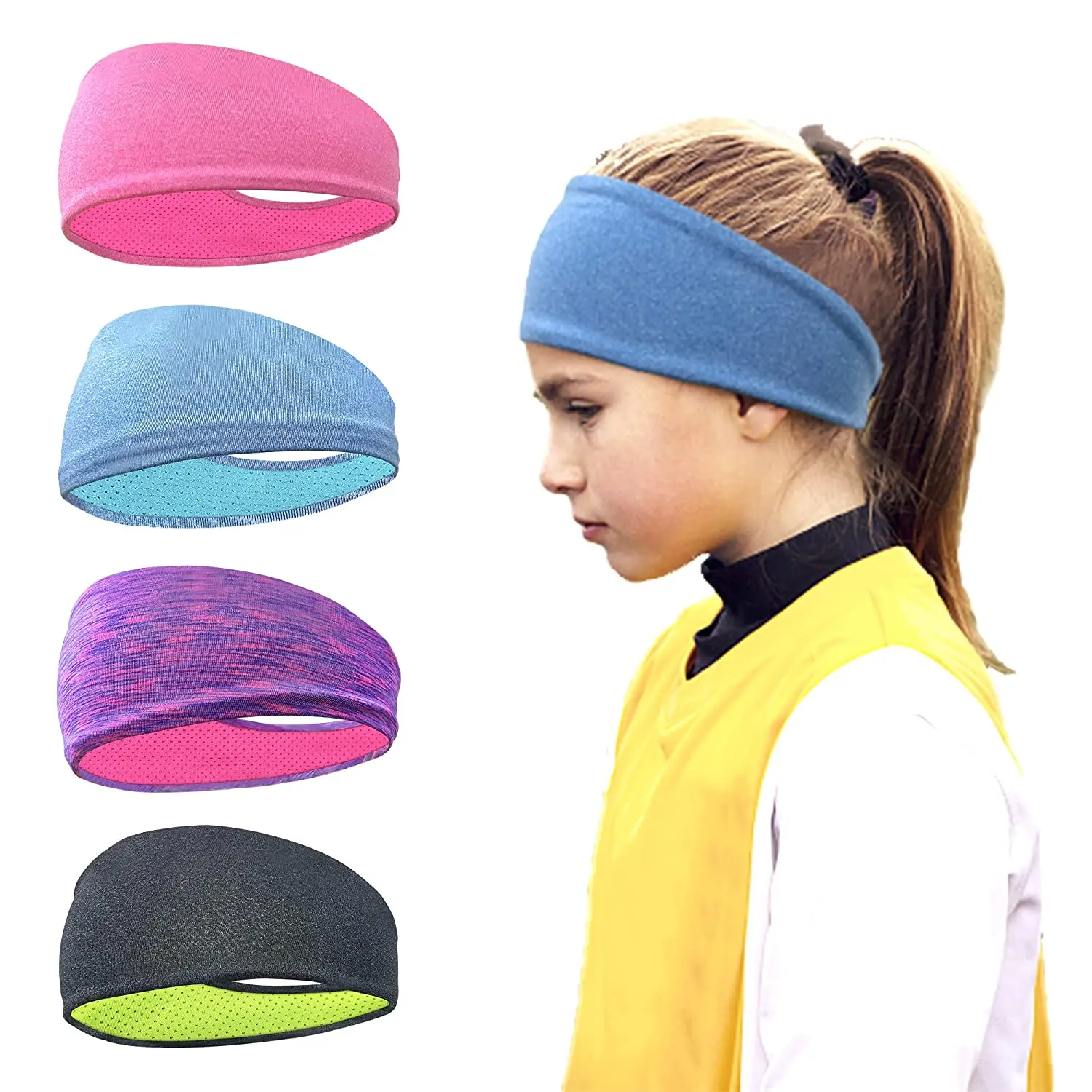 Sweatband for Men Women Elastic Sport Hairbands Head Band Yoga Headbands Headwear Headwrap Sport Workout Hair Accessories