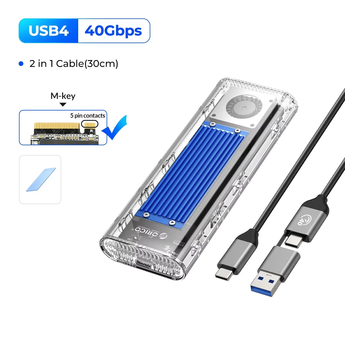 ORICO-USB m.2 ssdケース、40gbps、m2、nvme、thunderbolt 3、4、usb