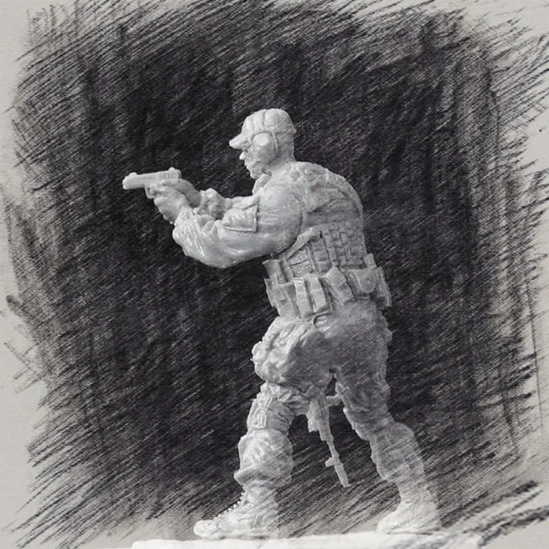 

1/35 resin figure unpainted model kit, military theme, WWII soldier, unassembled and unpainted GK