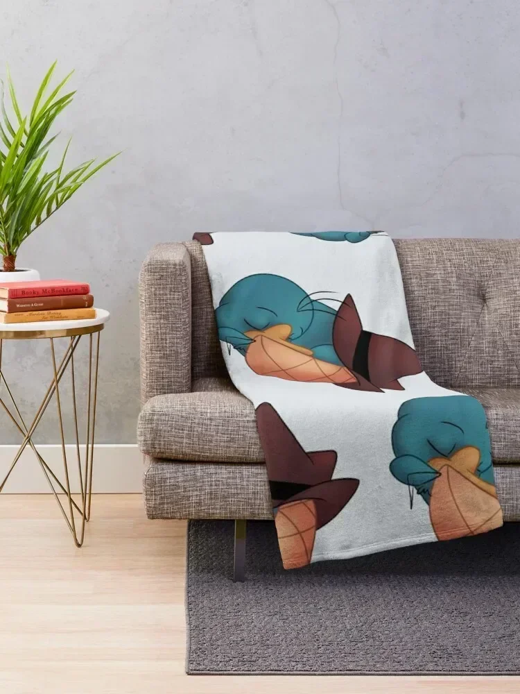 Sleeping Perry the Platypus Throw Blanket Winter beds decorative warm for winter valentine gift ideas Blankets