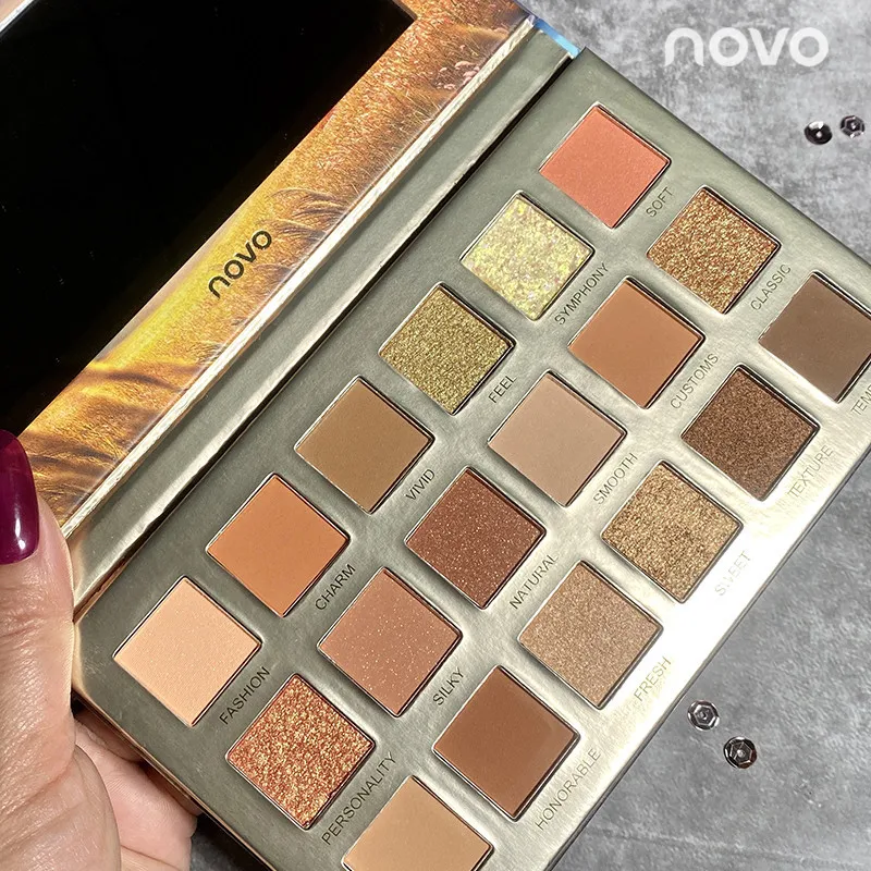 NOVO Reed Glacier eye shadow ins Super Hot Student Affordable Waterproof Pearlescent Pumpkin Earth Color eye shadow Plate